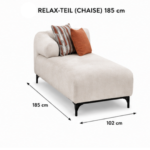 Relax-Teil links (Chaise) – 185 × 102 cm