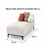 Relax-Teil rechts (Chaise) – 185 × 102 cm